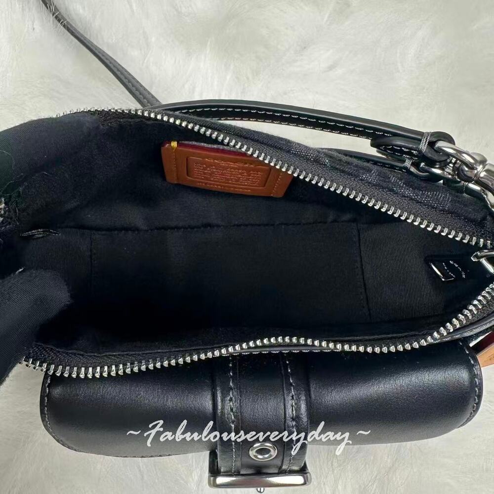 Coach Ashton Mini Shoulder Bag Crossbody Signature Denim/Silver/Black CCZ49 NWT - Picture 7 of 9